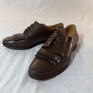Enzo Angiolini Classic Brown Leather Wingtip Oxford